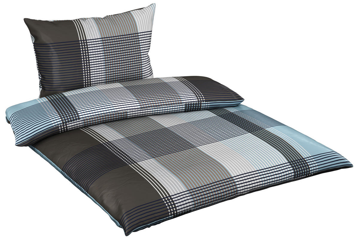 ÁGYNEMŰHUZAT-GARNITÚRA 140/200 cm  - kék/szürke, Konventionell, textil (140/200cm) - Boxxx