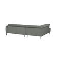 ECKSOFA in Feincord Hellgrau  205/280 cm  - Hellgrau/Schwarz, Design, Textil/Metall (205/280cm) - Xora