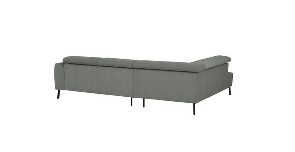 ECKSOFA in Feincord Hellgrau 205/280 cm - Hellgrau/Schwarz, Design, Textil/Metall (205/280cm) - Xora