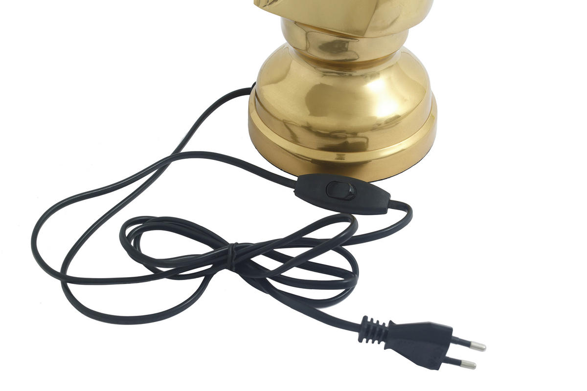 STOLNÍ LAMPA, E27, 40/14/62 cm - bílá/barvy zlata, Basics, kov/textil (40/14/62cm) - MID.YOU