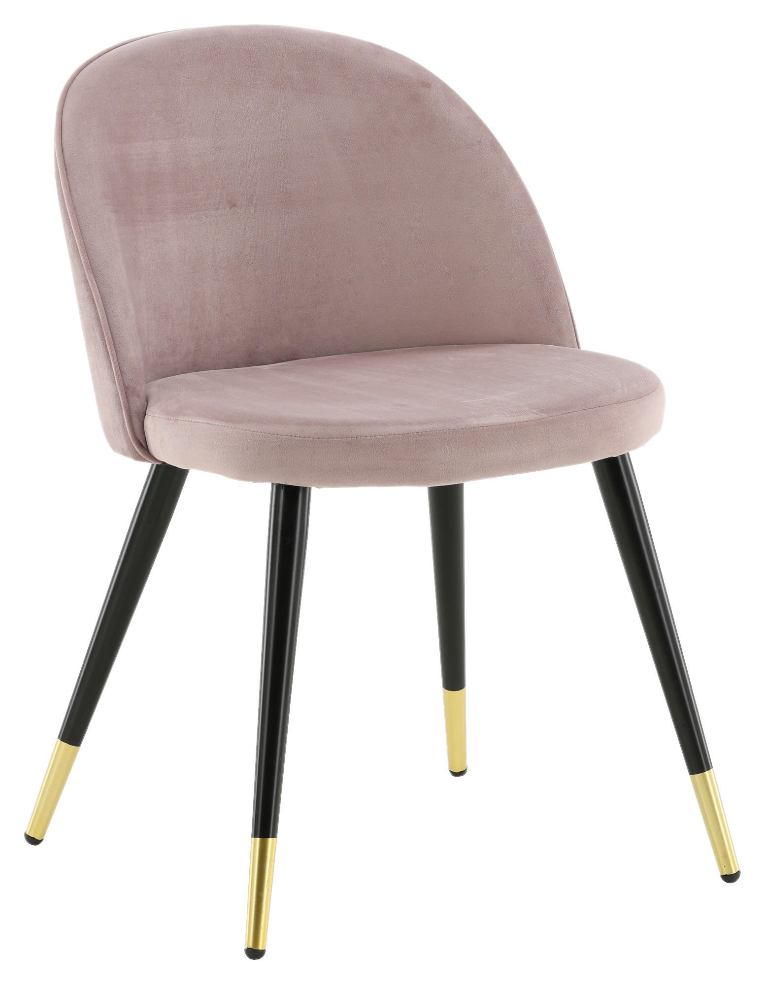 STUHL-SET 2 Stück  in Stahl Velours Metall, Textil  - Pink/Messingfarben, Design, Textil/Metall (57/76.5/50cm) - Livetastic