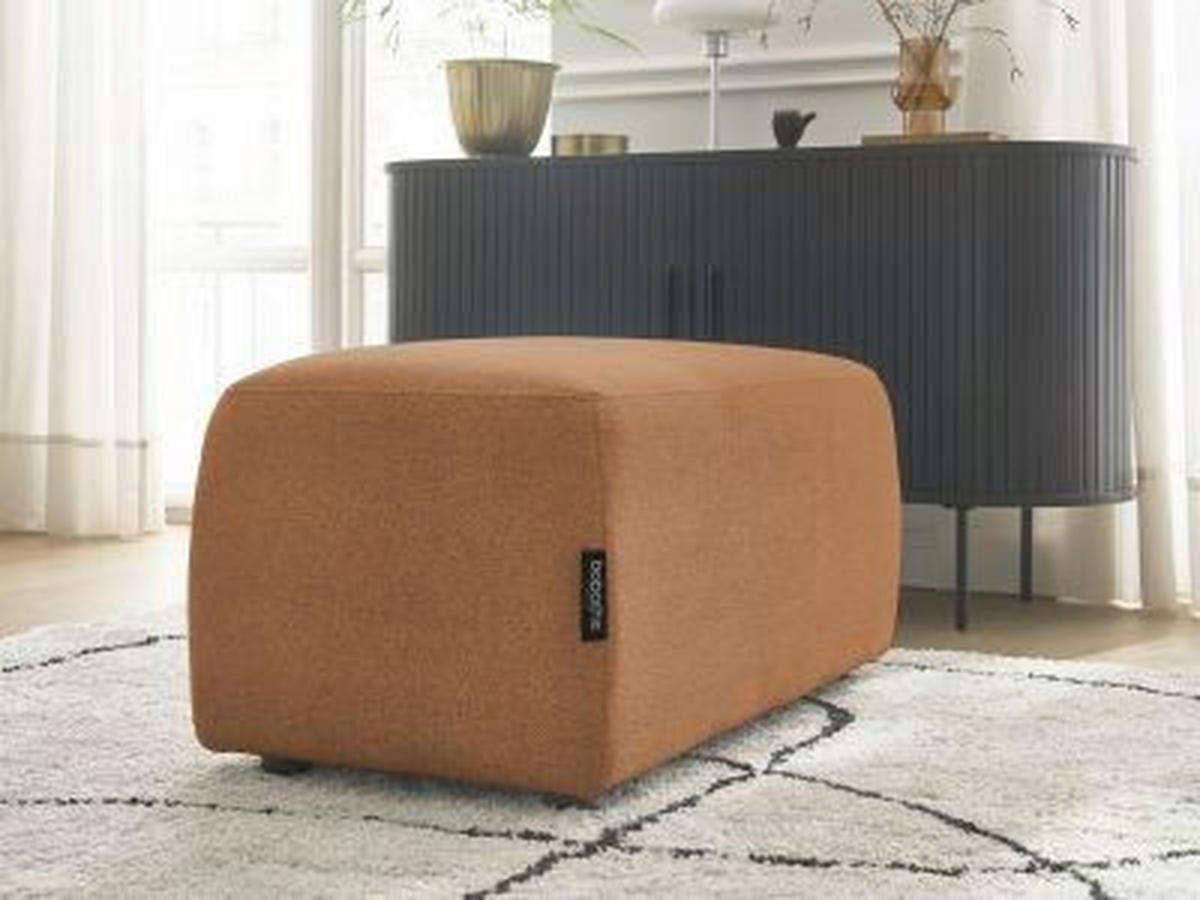 HOCKER ATILLA Flachgewebe Orange  - Schwarz/Orange, MODERN, Kunststoff/Textil (92/44/48cm)