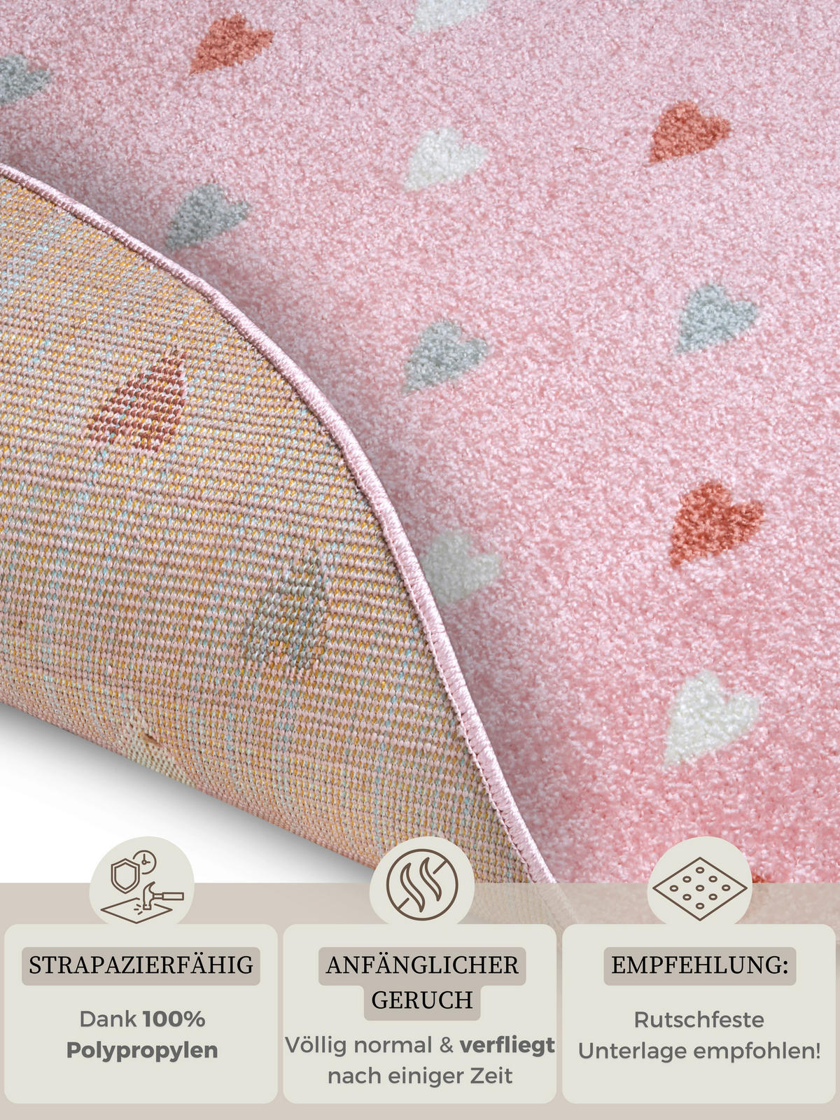 KINDERTEPPICH 100 cm Adventures  - Hellrosa, Design, Kunststoff (100cm)