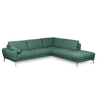 ECKSOFA SPRING Grün Webstoff Zierkissen  - Schwarz/Grün, Design, Textil/Metall (273/250cm) - Livetastic