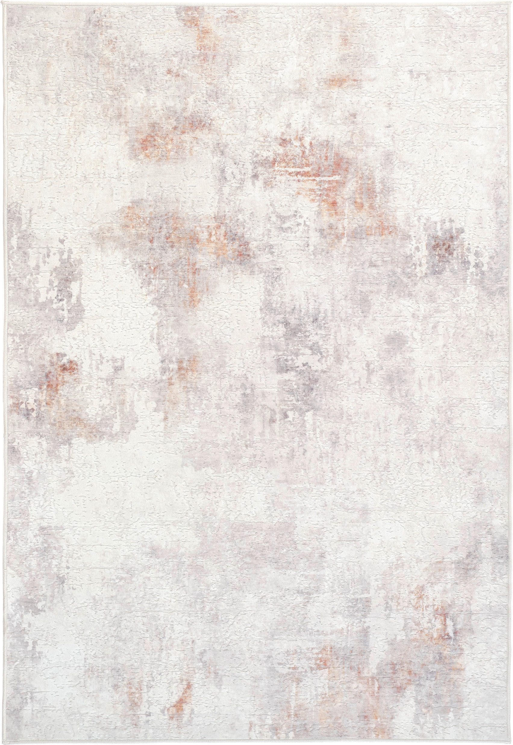 VINTAGE-TEPPICH 130/190 cm ONDEA JORG, waschbar Hellgrau, Rostfarben, Grauweiß rechteckig  - Rostfarben/Hellgrau, Basics, Kunststoff/Textil (130/190cm) - Lindorug