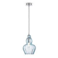 STROPNÍ ZÁVĚSNÉ SVÍTIDLO, 16/23 cm  - modrá/barvy niklu, Trend, kov/sklo (16/23cm) - MAYTONI