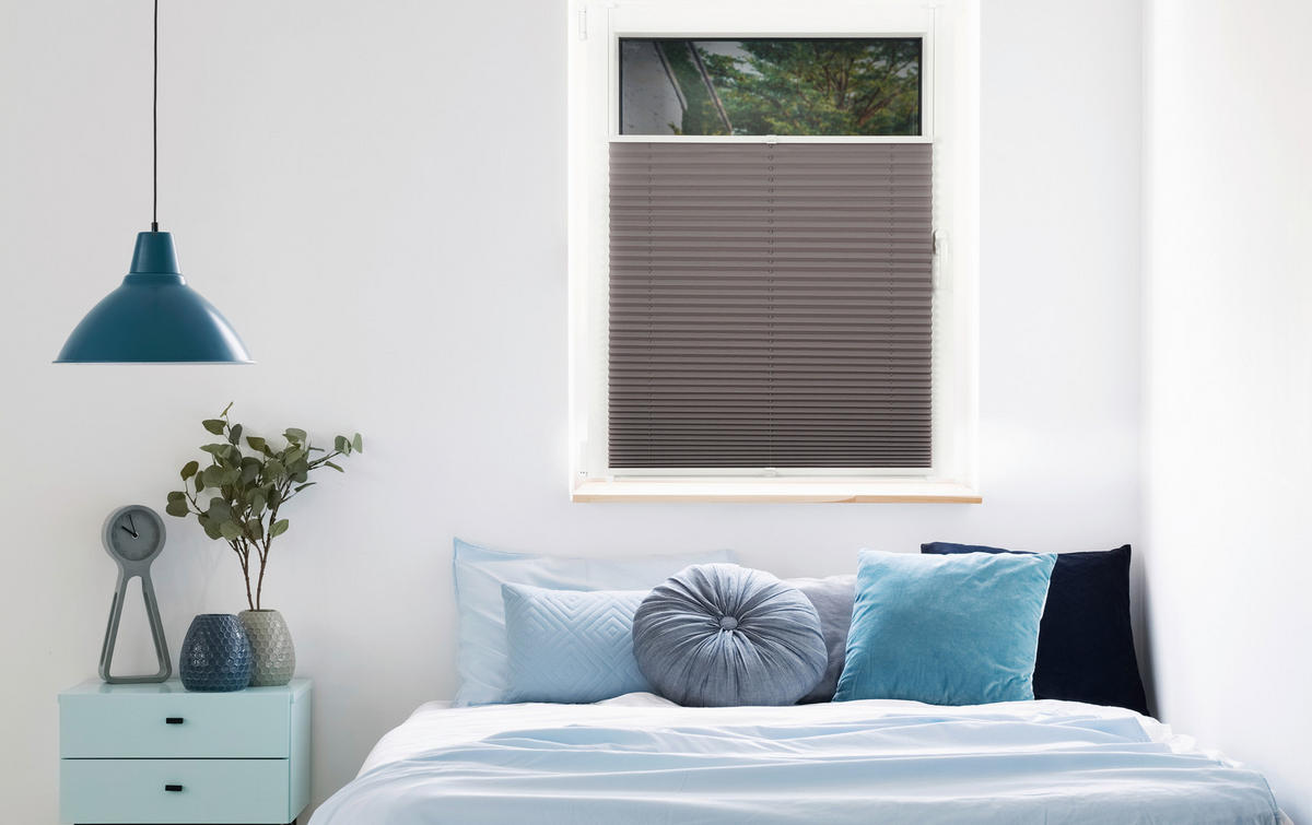 PLISOVANÁ ROLETA,  - svetlosivá, Konventionell, textil (95/130/2,2cm) - Homeware