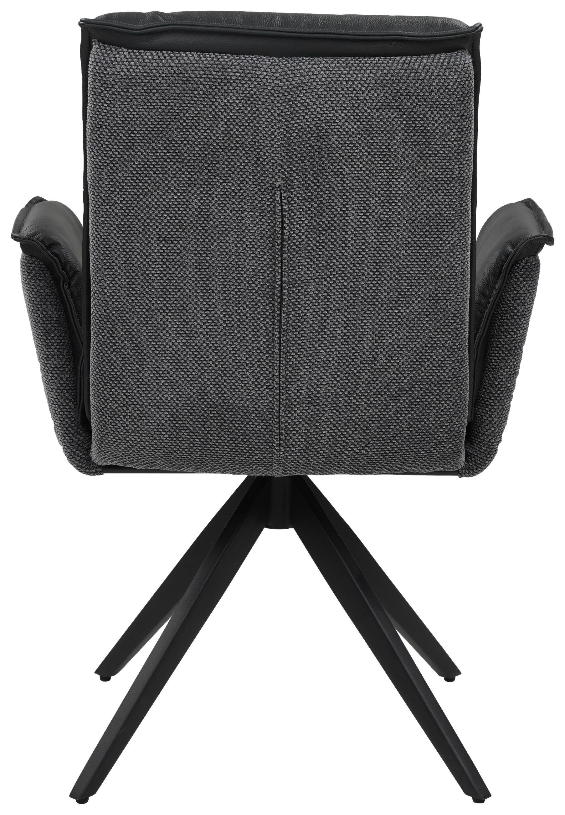 ARMLEHNSTUHL  in Struktur Echtleder pigmentiert  - Anthrazit/Schwarz, Design, Leder/Textil (63/89/65cm) - Novel