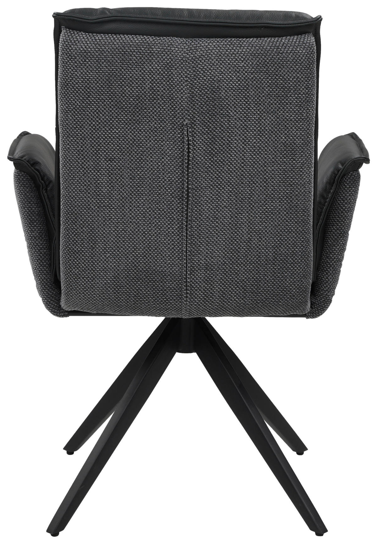 ARMLEHNSTUHL  in Struktur Echtleder pigmentiert  - Anthrazit/Schwarz, Design, Leder/Textil (63/89/65cm) - Novel