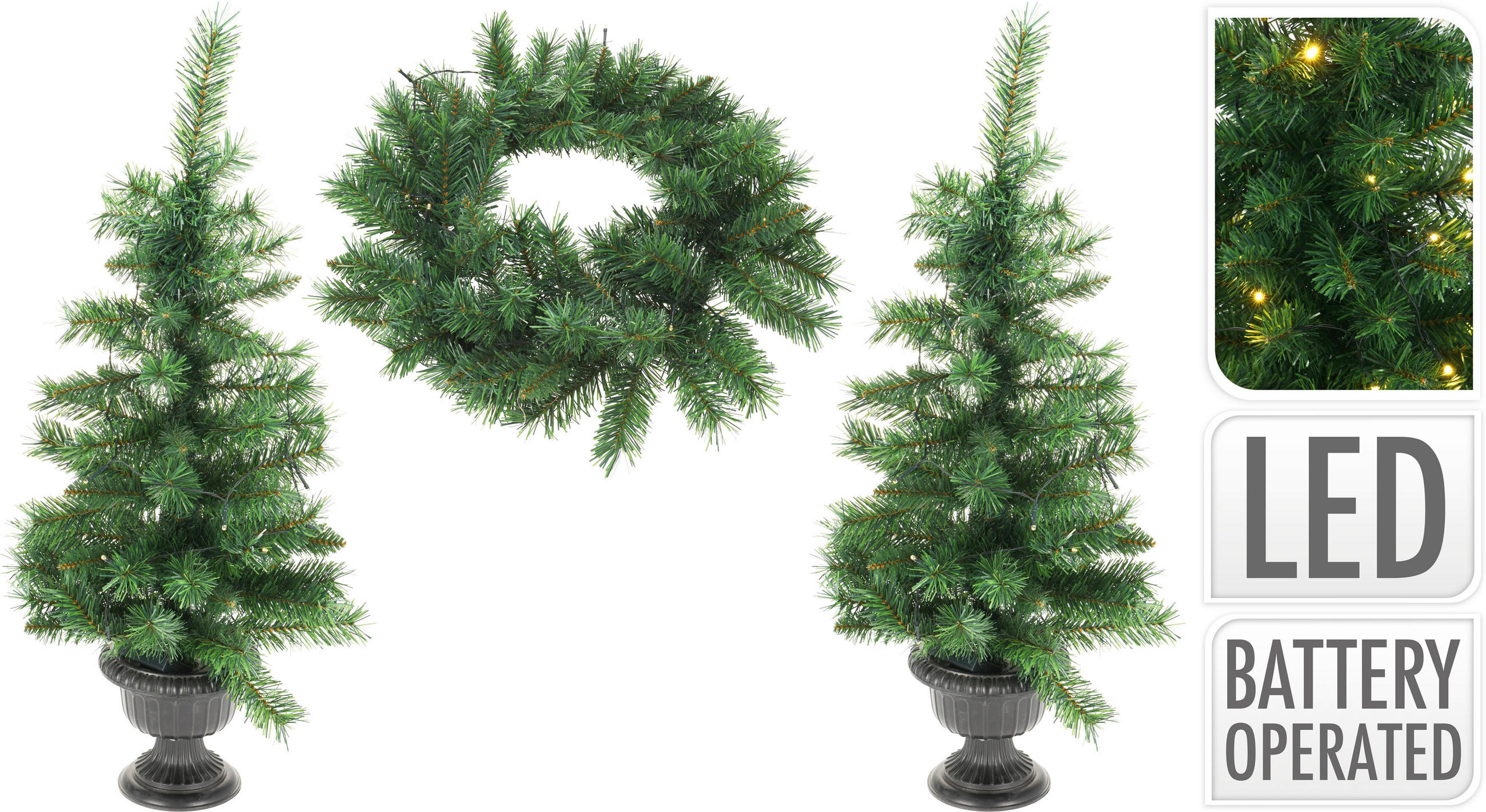 DEKOWEIHNACHTSBAUM  - Grau/Grün, Trend, Kunststoff (90cm)