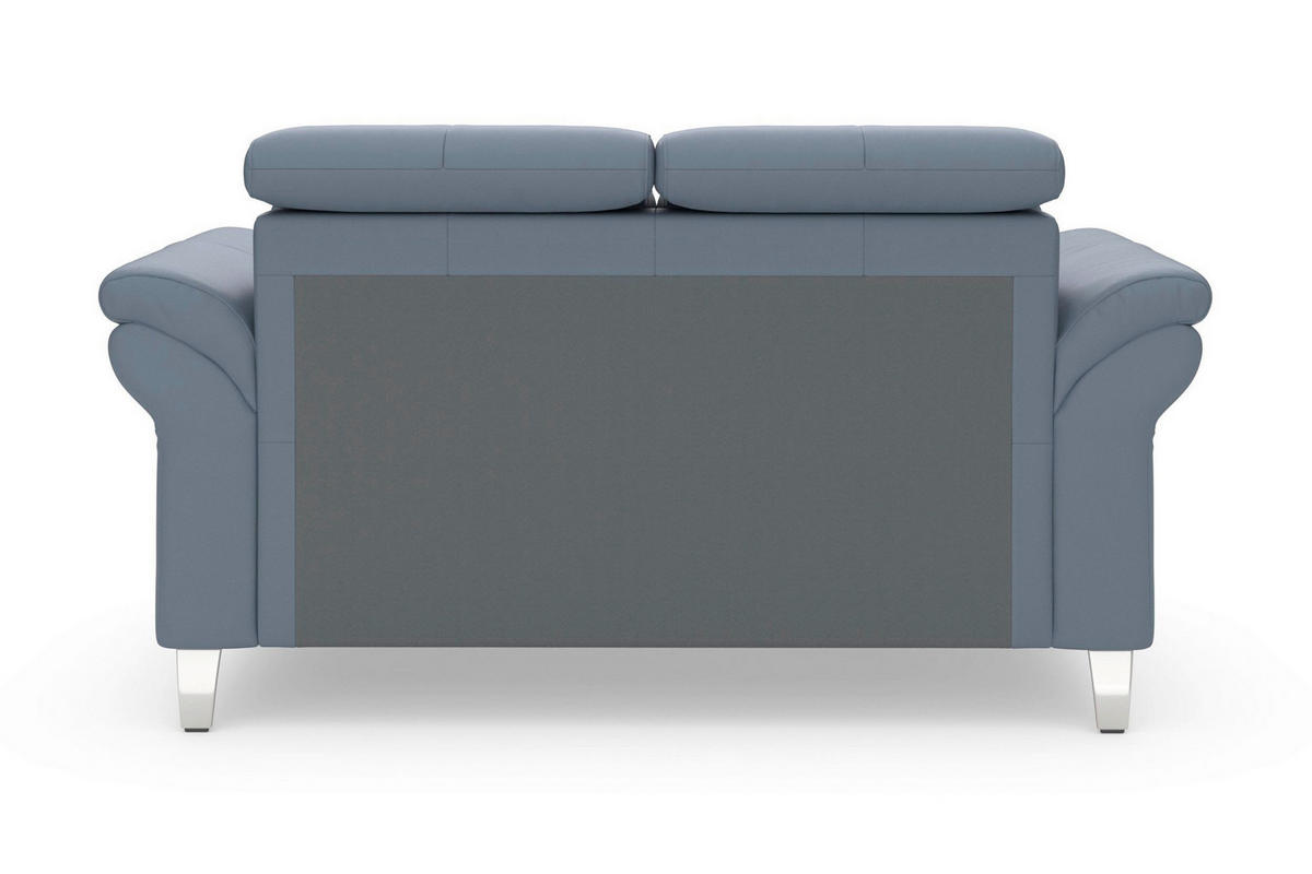 2-SITZER-SOFA ARNGAST E Graublau Echtleder  - Chromfarben/Graublau, Basics, Leder/Textil (156/84/93cm) - Sit & More