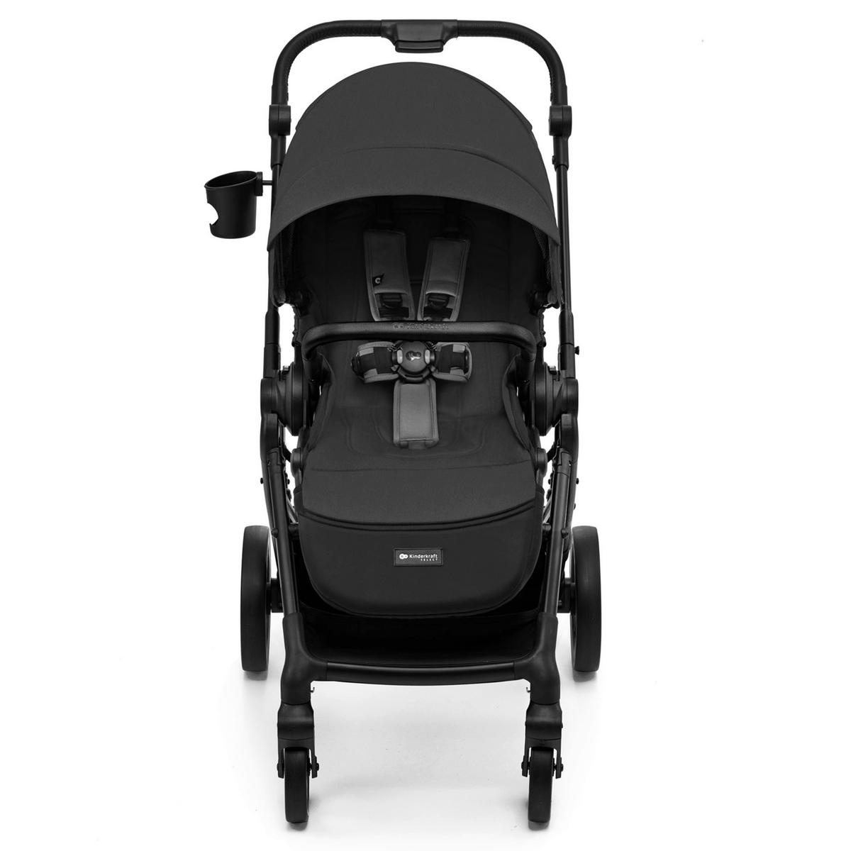 BUGGY Yoxi  - Schwarz Hochglanz/Grau, Basics, Kunststoff/Textil (59/91/106cm) - Kinderkraft