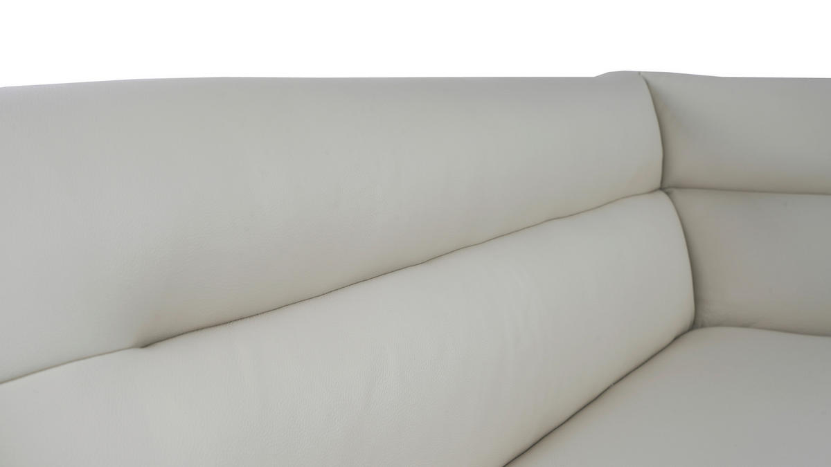 ECKBANK 178/237 cm Struktur Echtleder Beige, Schwarz   - Beige/Schwarz, Design, Leder/Textil (178/237cm) - Novel