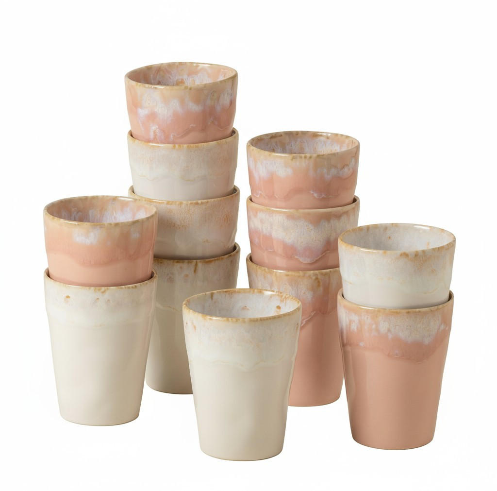 Costa Nova Kaffeebecherset Grespresso Altrosa, Weiß Hochglanz