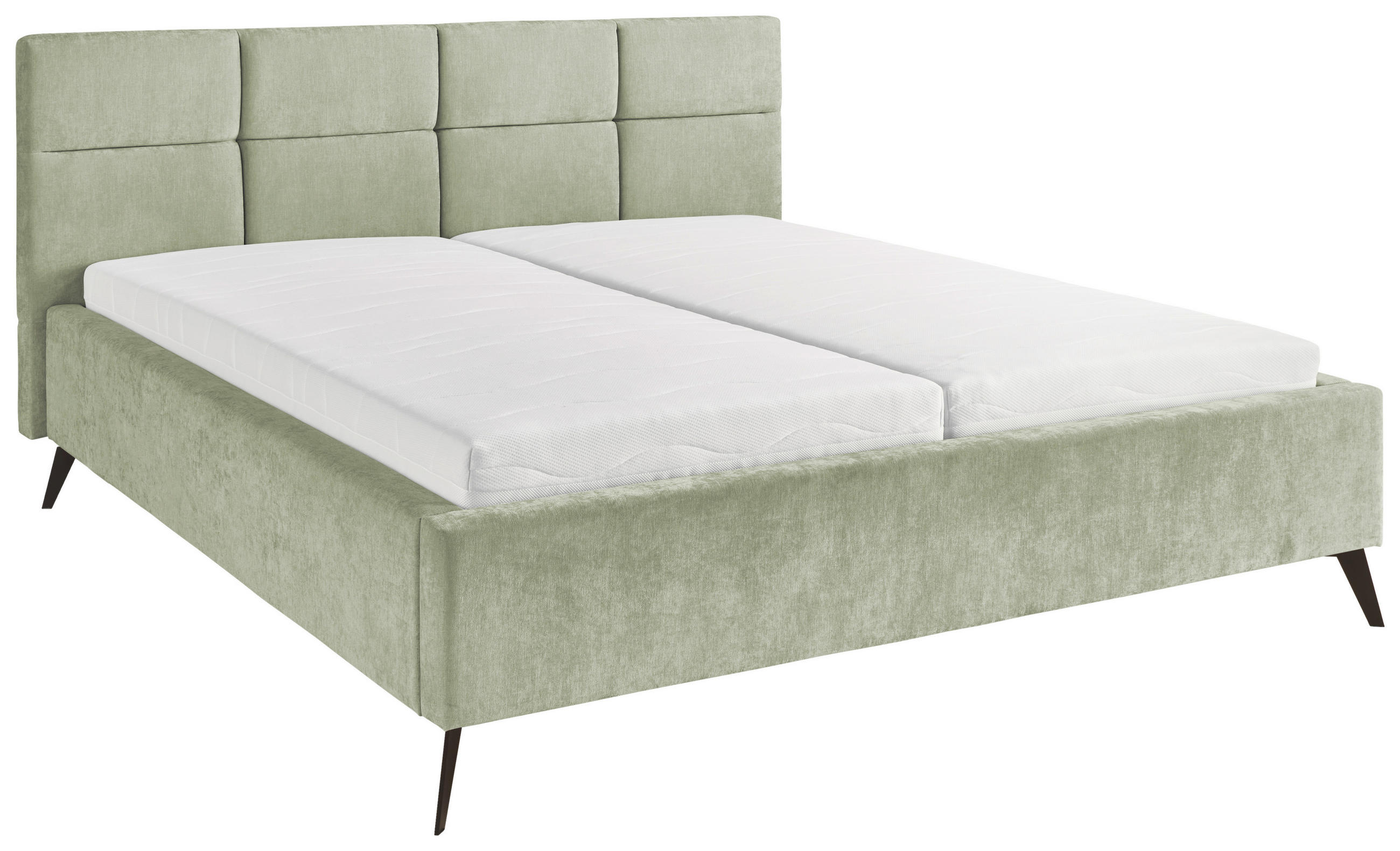 POLSTERBETT 180/200 cm,  in Hellgrün,  - Schwarz/Hellgrün, KONVENTIONELL, Textil/Metall (180/200cm) - SetOne by Musterring