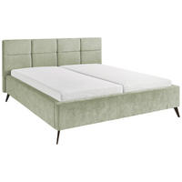 POLSTERBETT 180/200 cm,  in Hellgrün,  - Schwarz/Hellgrün, KONVENTIONELL, Textil/Metall (180/200cm) - SetOne by Musterring