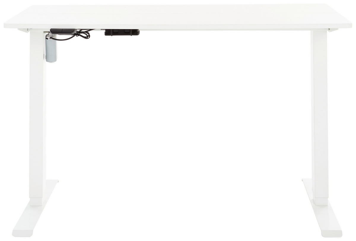 PISALNA MIZA kovina, leseni material bela  - bela, Moderno, kovina/leseni material (120/60/68,8-118,5cm) - Livetastic