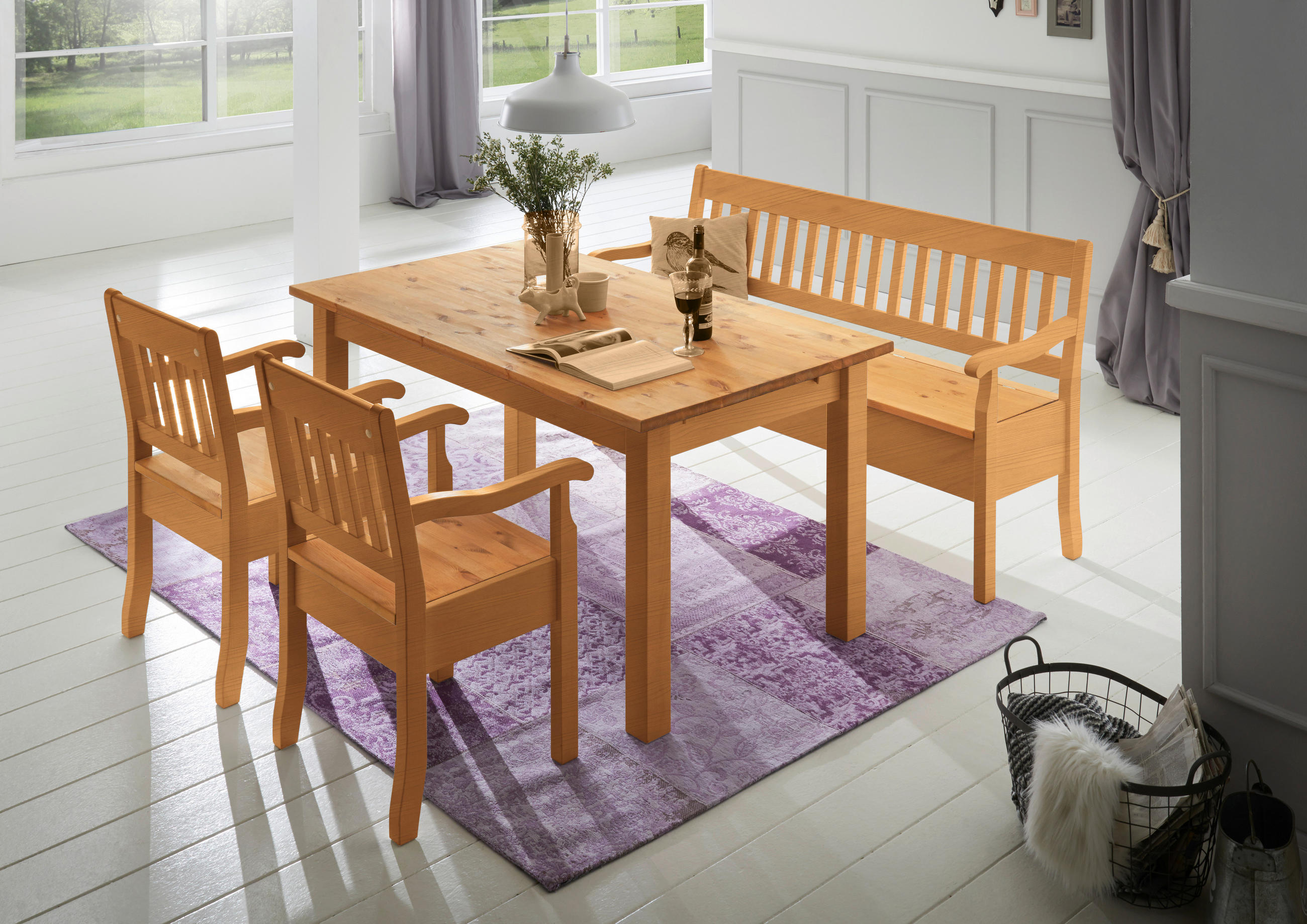 ESSTISCH in Holz 160/90/78 cm  - Laugenfarbig, ROMANTIK / LANDHAUS, Holz (160/90/78cm) - Boxxx
