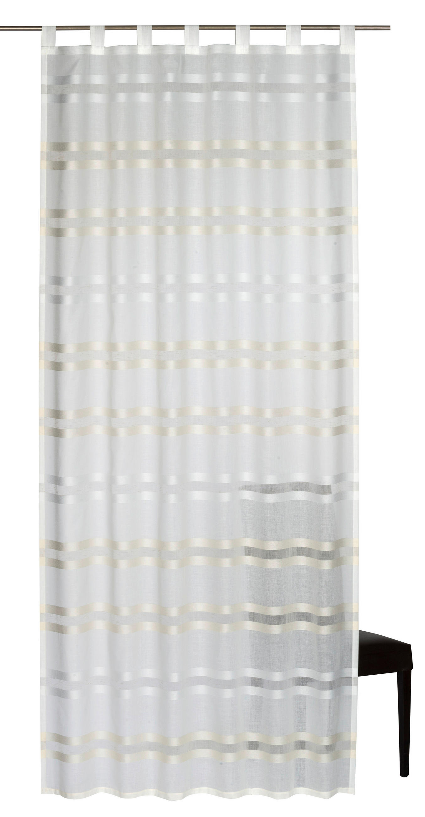 SCHLAUFENSCHAL  halbtransparent   140/255 cm 2 Stück  - Beige, Basics, Textil (140/255cm)