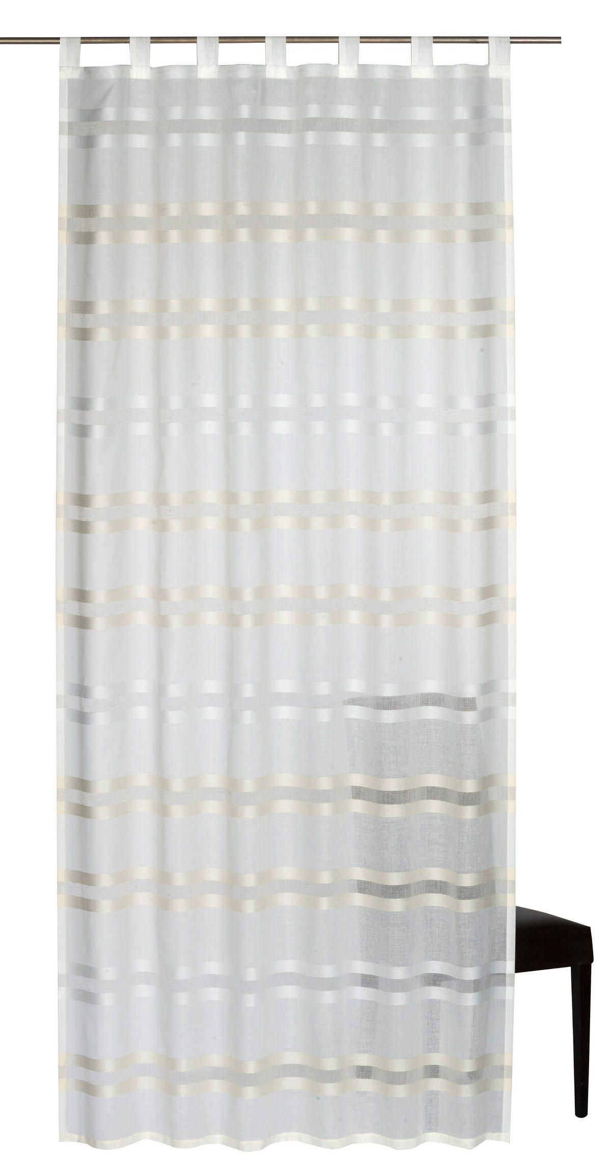 SCHLAUFENSCHAL  halbtransparent   140/255 cm 2 Stück  - Beige, Basics, Textil (140/255cm)