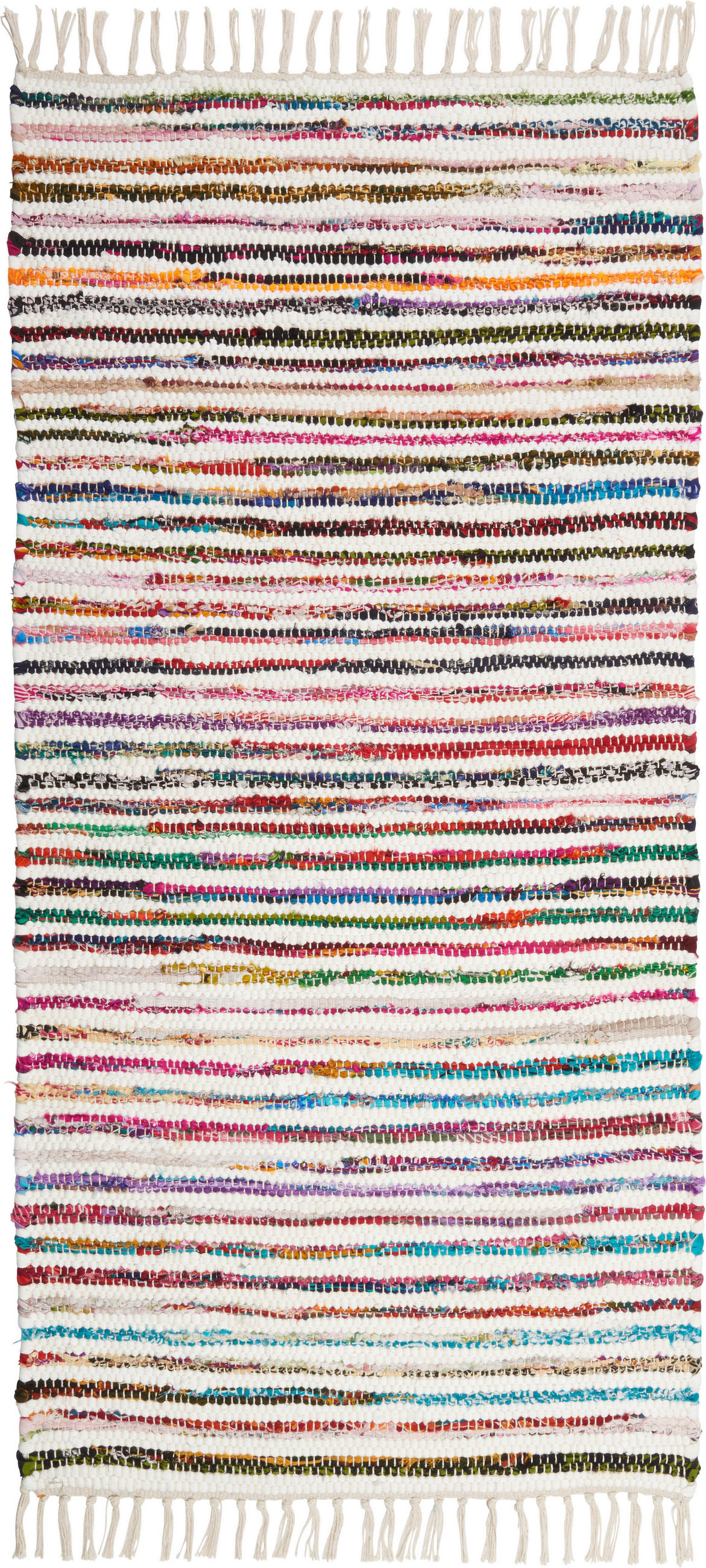 Boxxx Fleckerlteppich Mirella Mehrfarbig, Weiß 80x150 cm