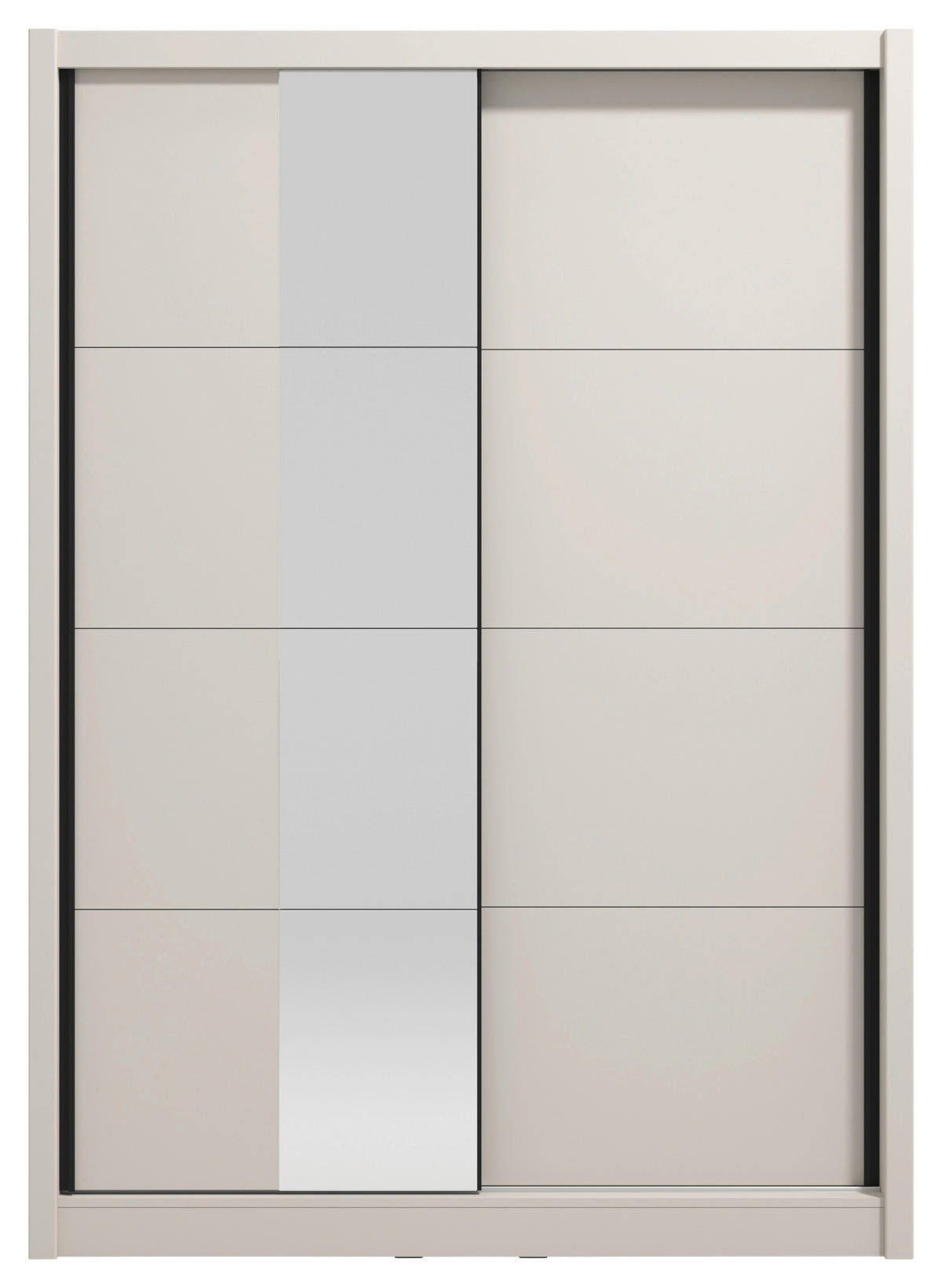 SCHIEBETÜRENSCHRANK 155.5/215,5/60 cm 2-türig Kaschmir  - Kaschmir/Schwarz, MODERN, Holzwerkstoff/Metall (155.5/215,5/60cm) - MID.YOU