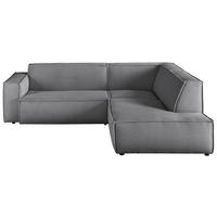 ECKSOFA in Cord Dunkelgrau  254/224 cm  - Dunkelgrau/Schwarz, KONVENTIONELL, Kunststoff/Textil (254/224cm) - Hom`in
