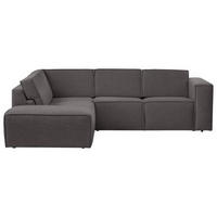 ECKSOFA in Struktur Dunkelgrau  - Dunkelgrau/Schwarz, Modern, Kunststoff/Textil (220/275cm) - Trendmanufaktur