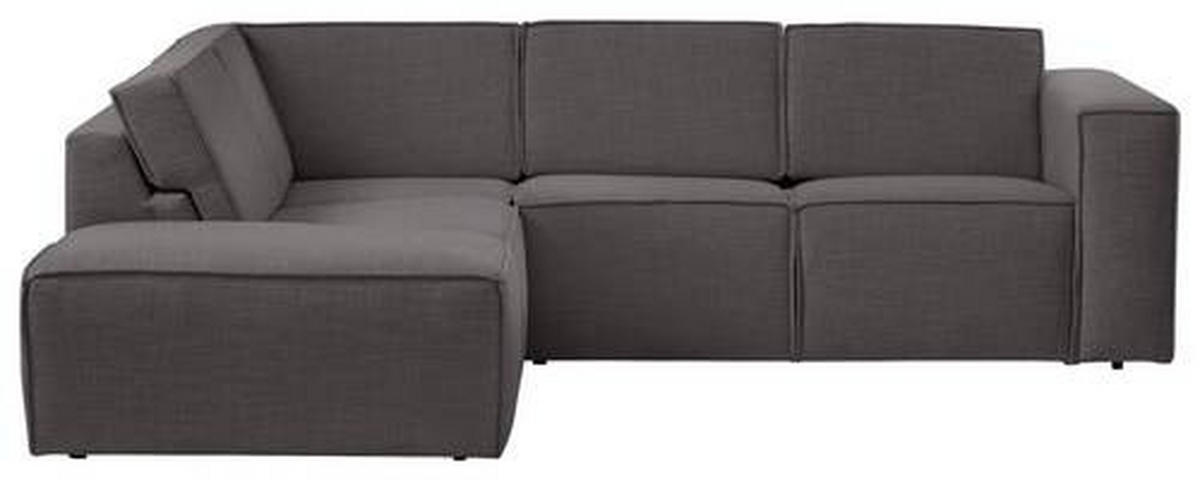 ECKSOFA in Struktur Dunkelgrau  - Dunkelgrau/Schwarz, Modern, Kunststoff/Textil (220/275cm) - Trendmanufaktur