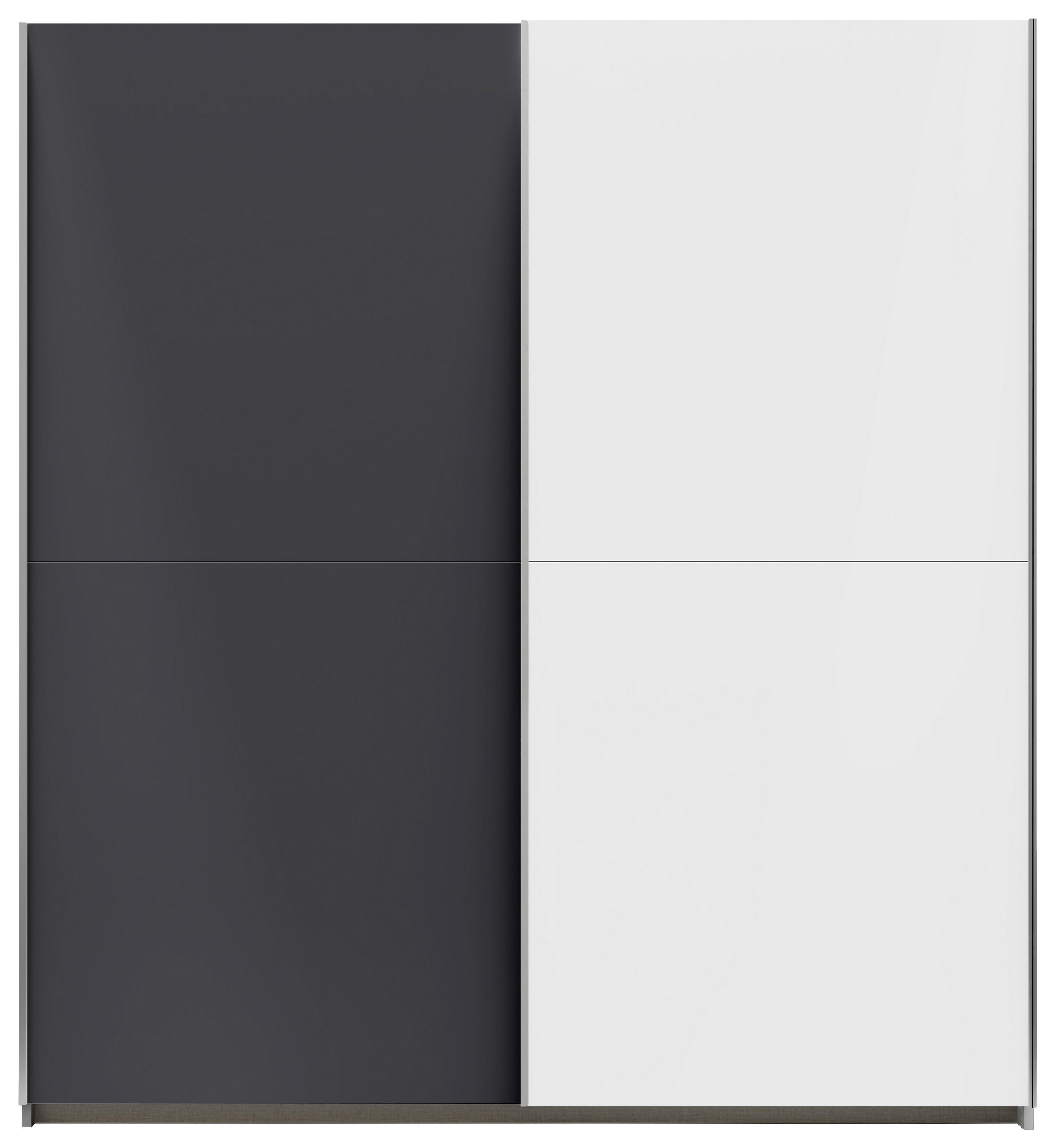 ORMAR S KLIZNIM VRATIMA bijela, tamno siva   - bijela/tamno siva, Design, drvni materijal (175/191/59cm) - Xora