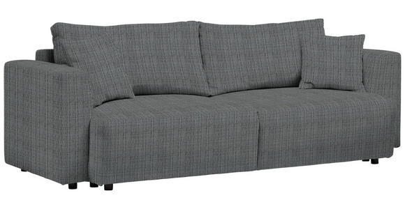 SCHLAFSOFA Cord Grau Zierkissen, Rückenkissen, Bettkasten, Schlaffunktion, Rücken echt  - Schwarz/Grau, Design, Kunststoff/Textil (250/92/105cm) - Carryhome