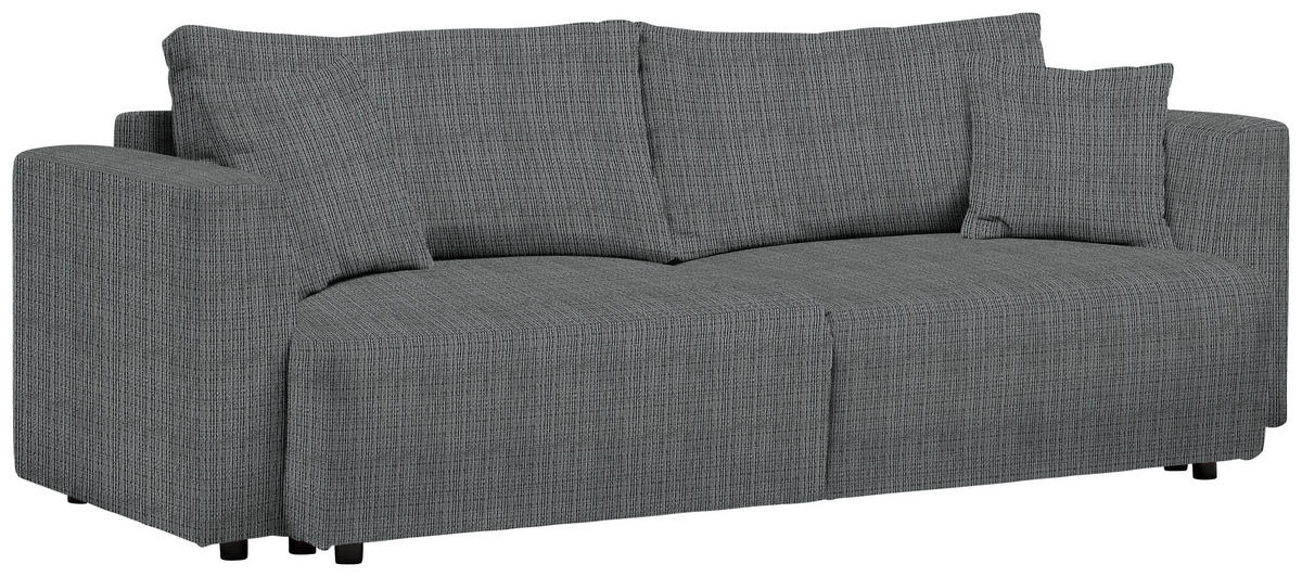 SCHLAFSOFA  mit Stoffauswahl, Schlafen auf Sitzhöhe, Rücken echt Cord Grau  - Schwarz/Grau, Design, Kunststoff/Textil (250/92/105cm) - Carryhome