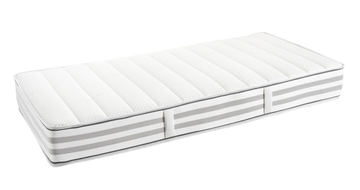 TASCHENFEDERKERNMATRATZE 90/200 cm Höhe ca. 24 cm  H3 = fest  - Weiss, Basics, Textil (90/200cm) - Robusta