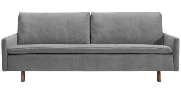 SCHLAFSOFA Flachgewebe Grau  - Eichefarben/Grau, KONVENTIONELL, Holz/Textil (220/85/98cm) - Carryhome