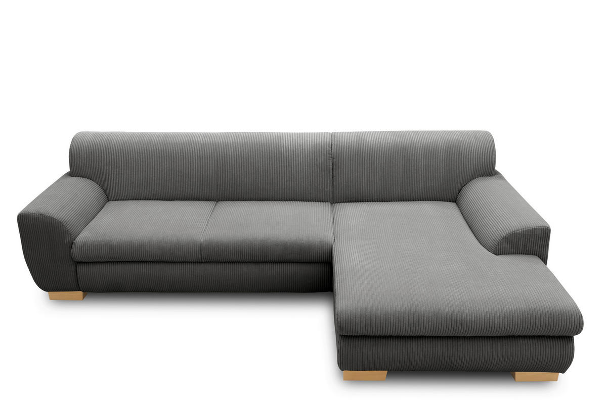ECKSOFA NIKA Schlammfarben Webstoff  - Schlammfarben/Silberfarben, Basics, Holz/Textil (277/156cm) - MID.YOU