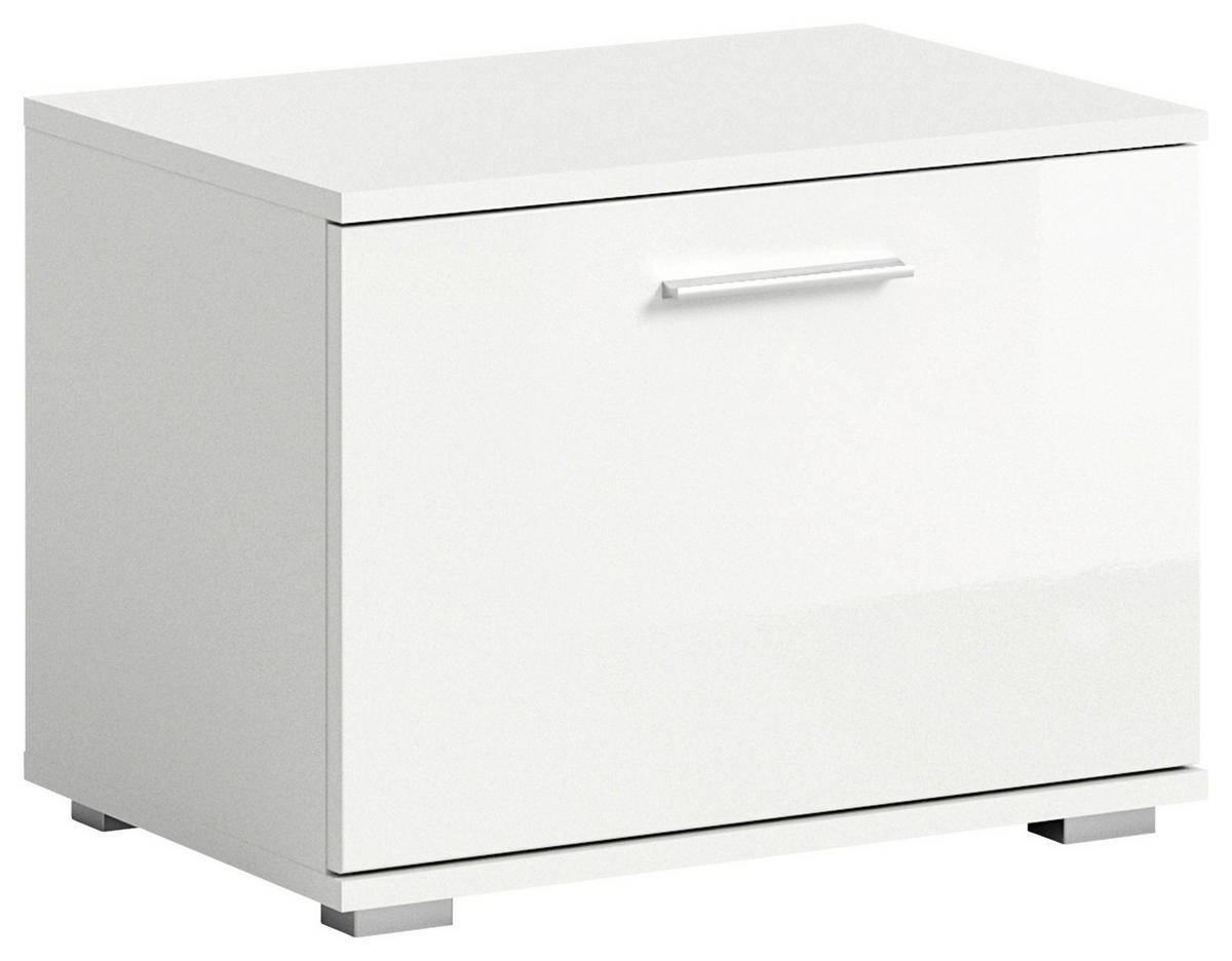 GARDEROBE 5-teilig  in 165/191/37 cm  - Weiß Hochglanz/Weiß, Design, Glas/Holzwerkstoff (165/191/37cm) - Xora