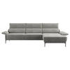 ECKSOFA in Bouclé Grau  - Schwarz/Grau, Design, Textil/Metall (330/186cm) - Johann Jakob