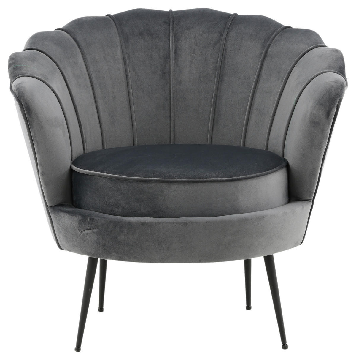 SESSEL in Schwarz, Dunkelgrau  - Dunkelgrau/Schwarz, Design, Textil/Metall (83/76/77cm) - Livetastic
