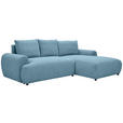 ECKSOFA Blau Webstoff  - Blau/Schwarz, MODERN, Kunststoff/Textil (265/175cm) - Carryhome