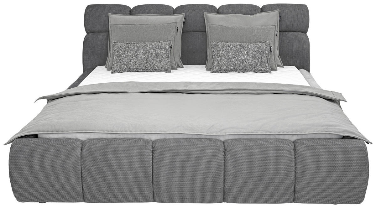 POLSTERBETT 140/200 cm  in Anthrazit  - Anthrazit/Schwarz, Design, Kunststoff/Textil (140/200cm) - Esposa
