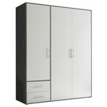 DREHTÜRENSCHRANK  in Grau, Weiß  - Alufarben/Weiß, KONVENTIONELL, Holzwerkstoff/Kunststoff (155/195/60cm) - Carryhome