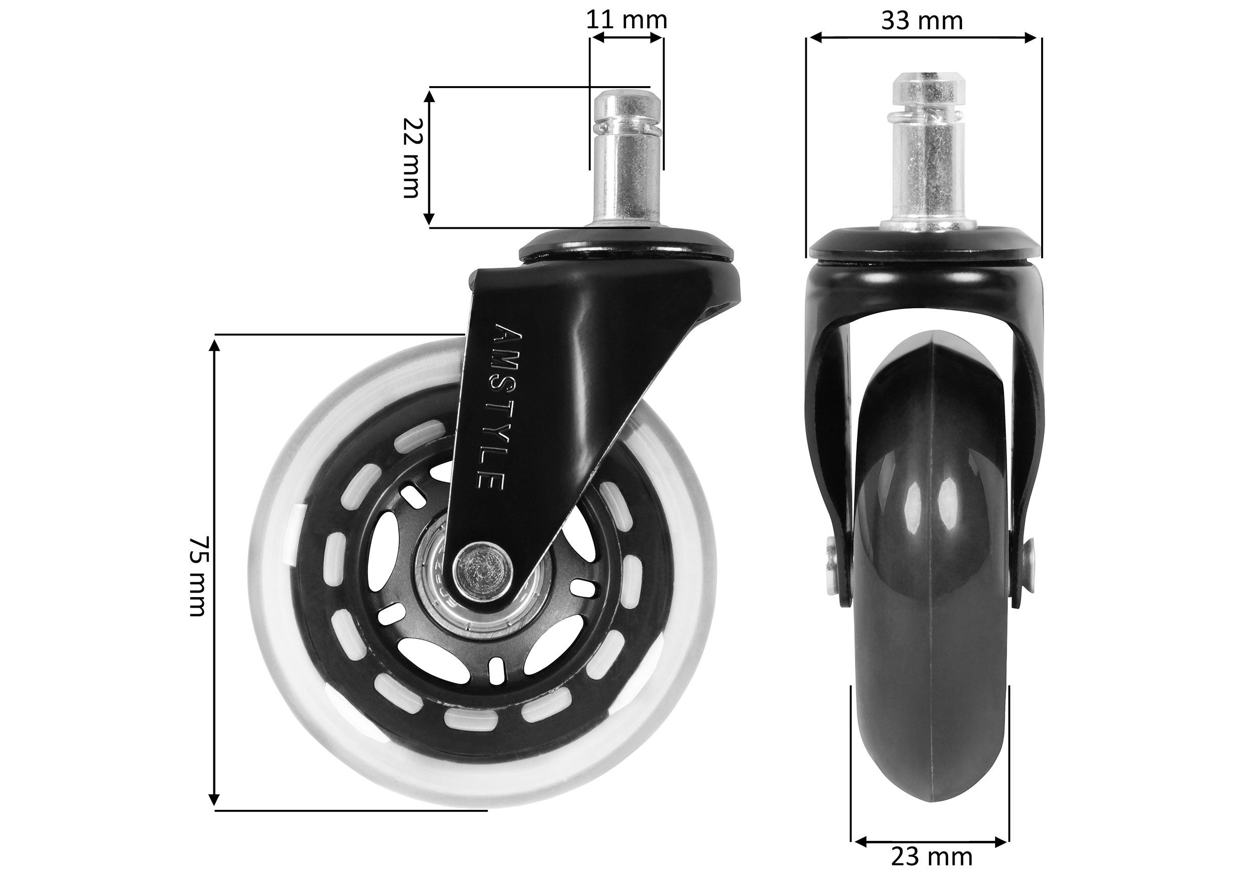 KOLEČKO PRO OTOČNÉ ŽIDLE - černá, Basics, plast (7,5cm) - MID.YOU