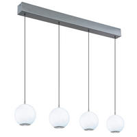 VISEČA LED-SVETILKA  SIMMONS //3000, 4000, 6000 K/230 V/ - barve kroma/siva, Konvencionalno, kovina/umetna masa (99/15/150cm) - Globo