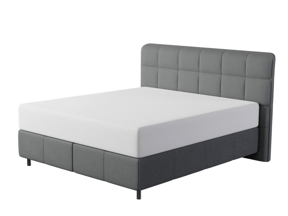 BOXSPRING KREVET 180/200 cm     crna  - crna/boje aluminija, Design, tekstil/metal (180/200cm) - Dieter Knoll
