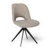 STUHL  in Stahl Echtleder pigmentiert Metall, Leder  - Taupe/Schwarz, Design, Leder/Metall (53/86/61cm) - Joop!
