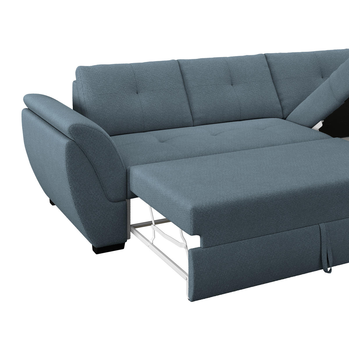 ECKSOFA Blau  - Blau/Schwarz, Konventionell, Textil (278/187cm) - MID.YOU