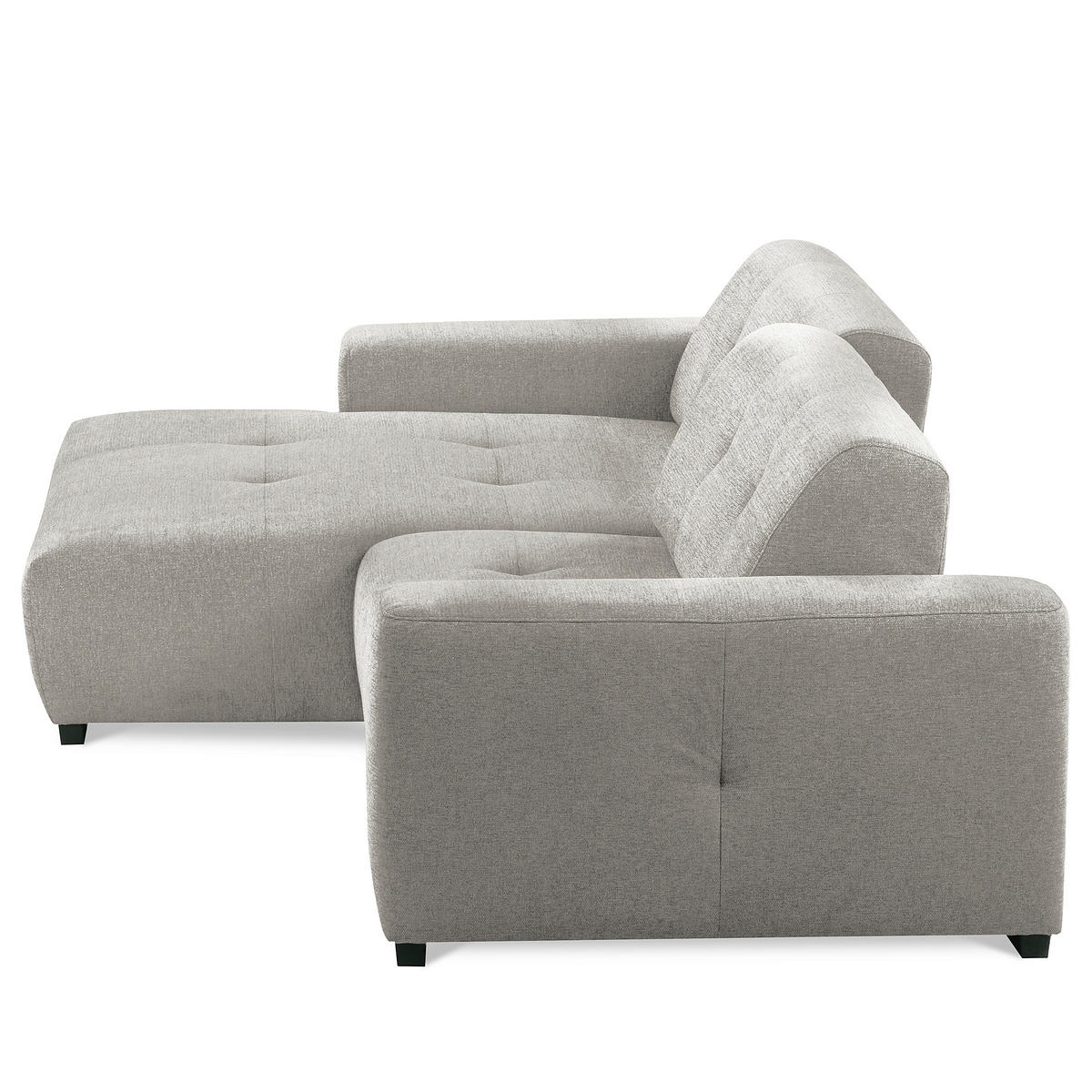 ECKSOFA AUSTIN Hellgrau Flachgewebe Sitztiefenverstellung  - Hellgrau/Schwarz, Design, Kunststoff/Textil (169/286cm) - Livetastic