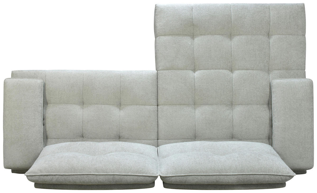 ECKSOFA Ottomane links  Greige Chenille  - Greige/Schwarz, Design, Textil/Metall (188/284cm) - Stylife
