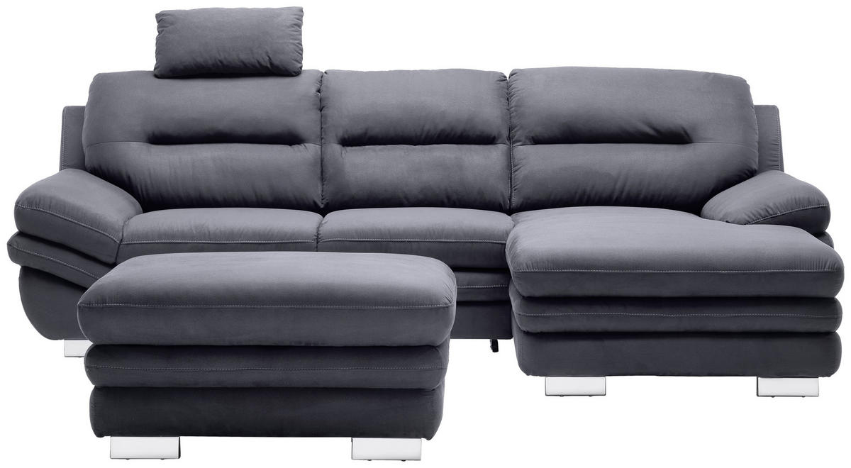 SEDEŽNA GARNITURA, mikrovlakna antracit  - barve kroma/antracit, Design, tekstil (270/92/166cm) - Stylife