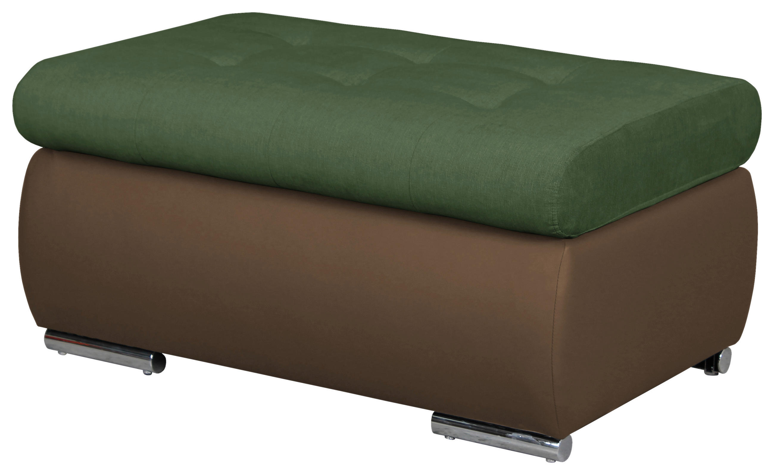 HOCKER in Textil Braun, Olivgrün  - Olivgrün/Braun, Design, Kunststoff/Textil (92/45/61cm) - MID.YOU